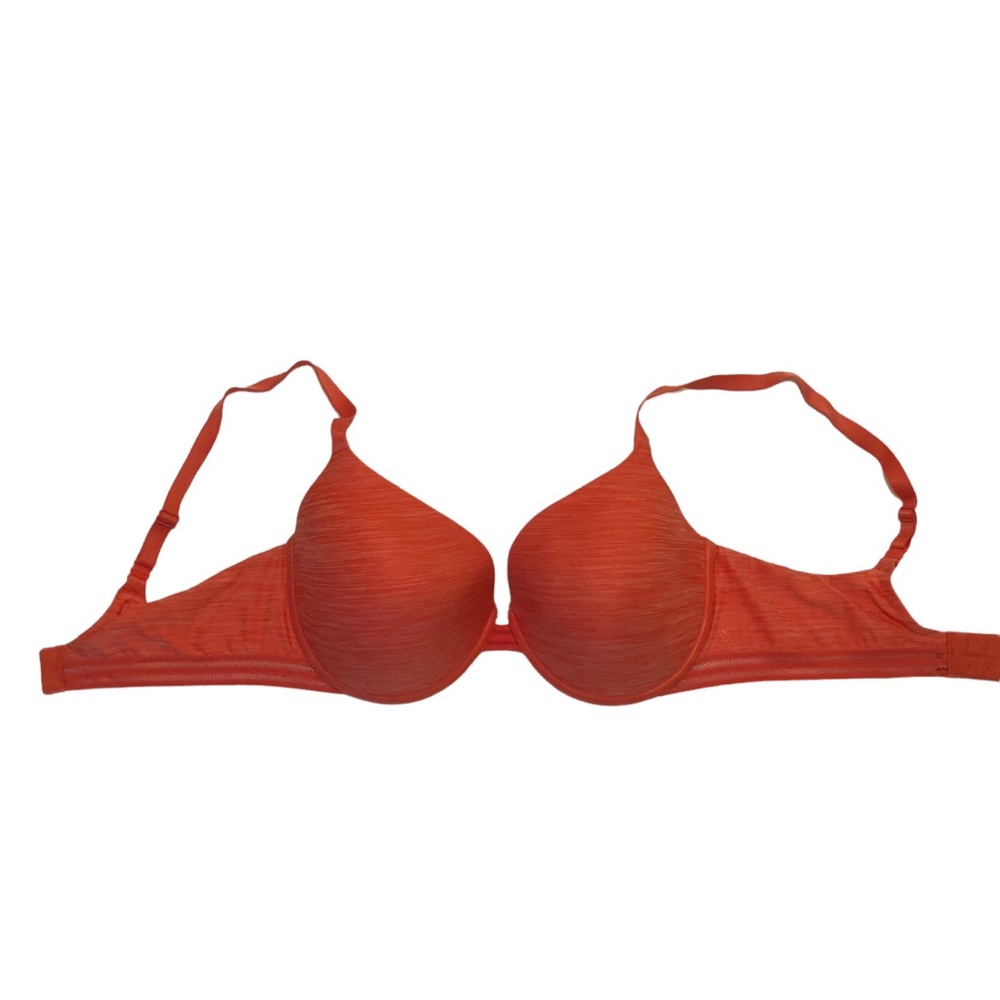 Victorias Secret Underwire Uplift Semi Demi Bra 36DD (E) in Pretty Orange Color - Picture 2 of 7